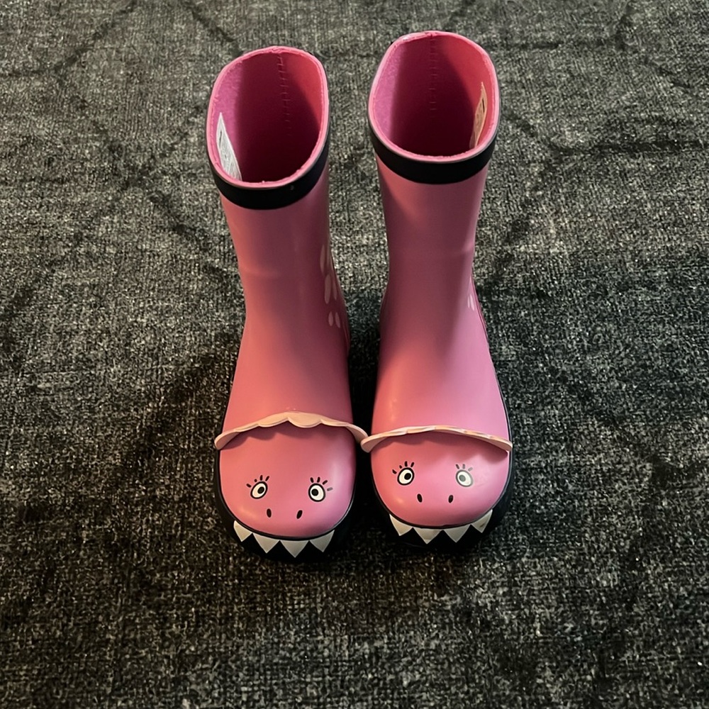 Toddler Girl Rain boots - pink dinosaur